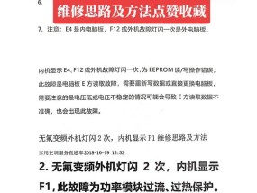 志高空调显示E4故障解决方法（志高空调显示E4故障的原因和维修方法详解）