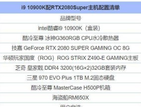 分享高配置电脑清单，打造顶级性能体验（为你提供完美的硬件搭配）